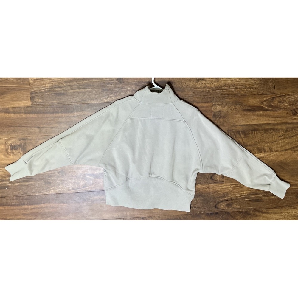 Fly Boutique Gray Crop 1/2 Zip Sweatshirt Womens M - Picture 2 of 6